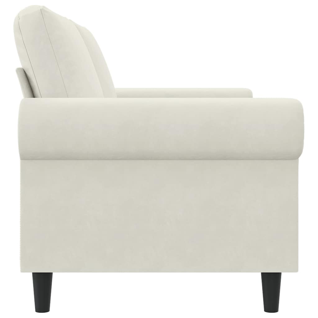 Canapé à 2 places Crème 140 cm Velours - XIOS