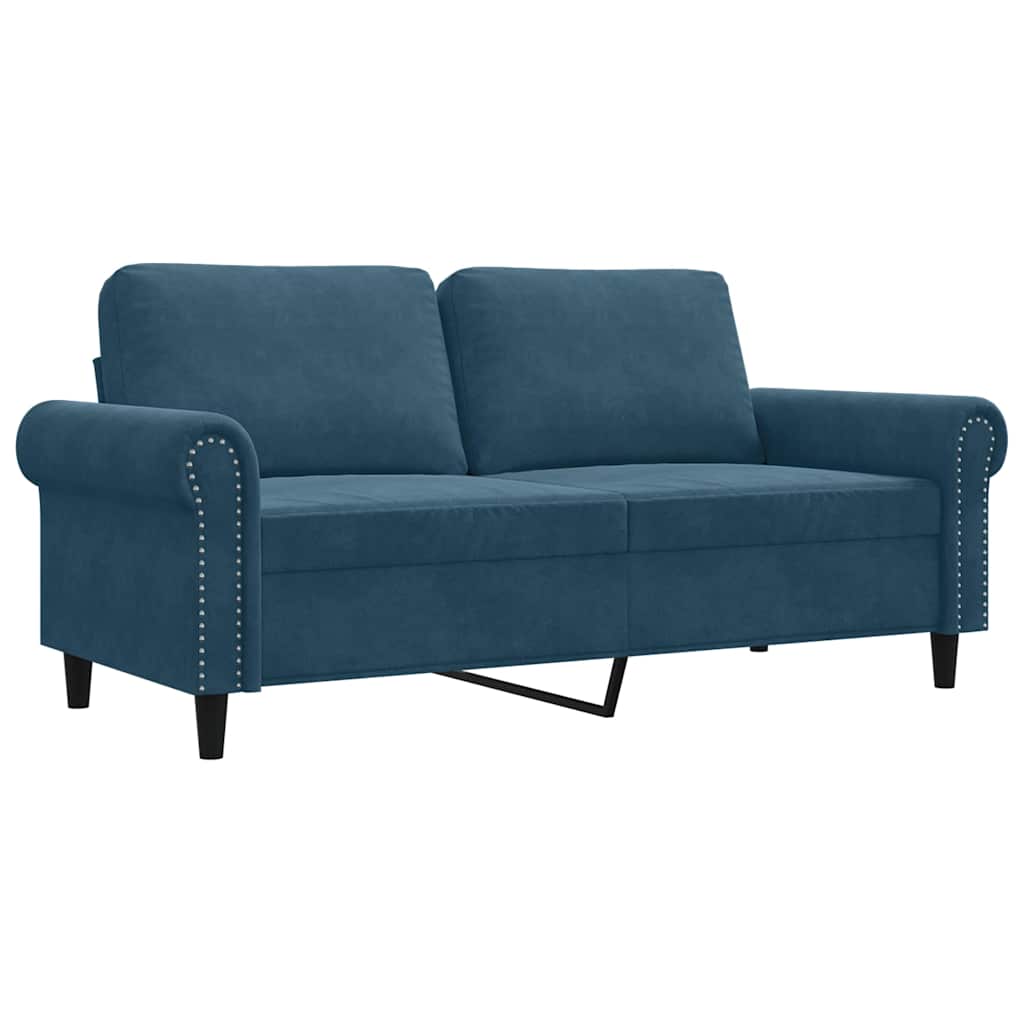 Canapé à 2 places Bleu 140 cm Velours - XIOS