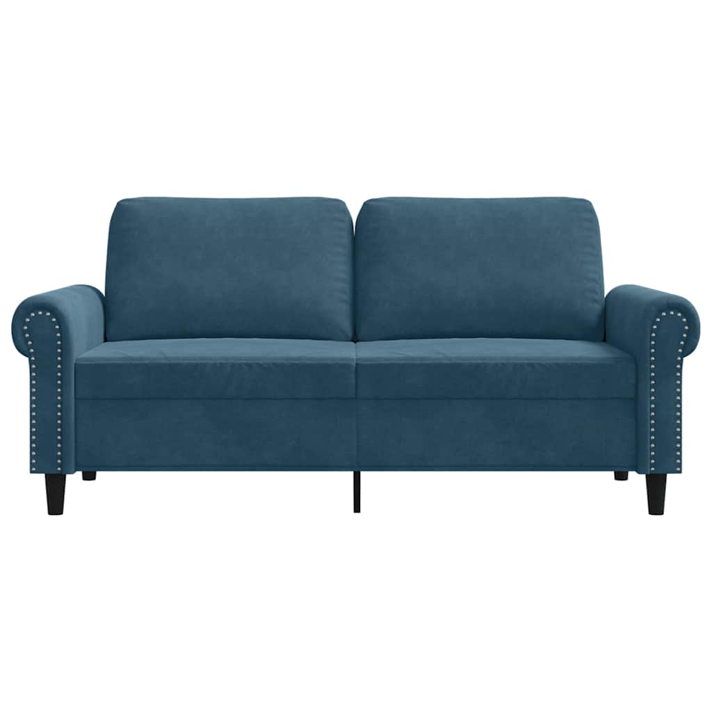 Canapé à 2 places Bleu 140 cm Velours - XIOS