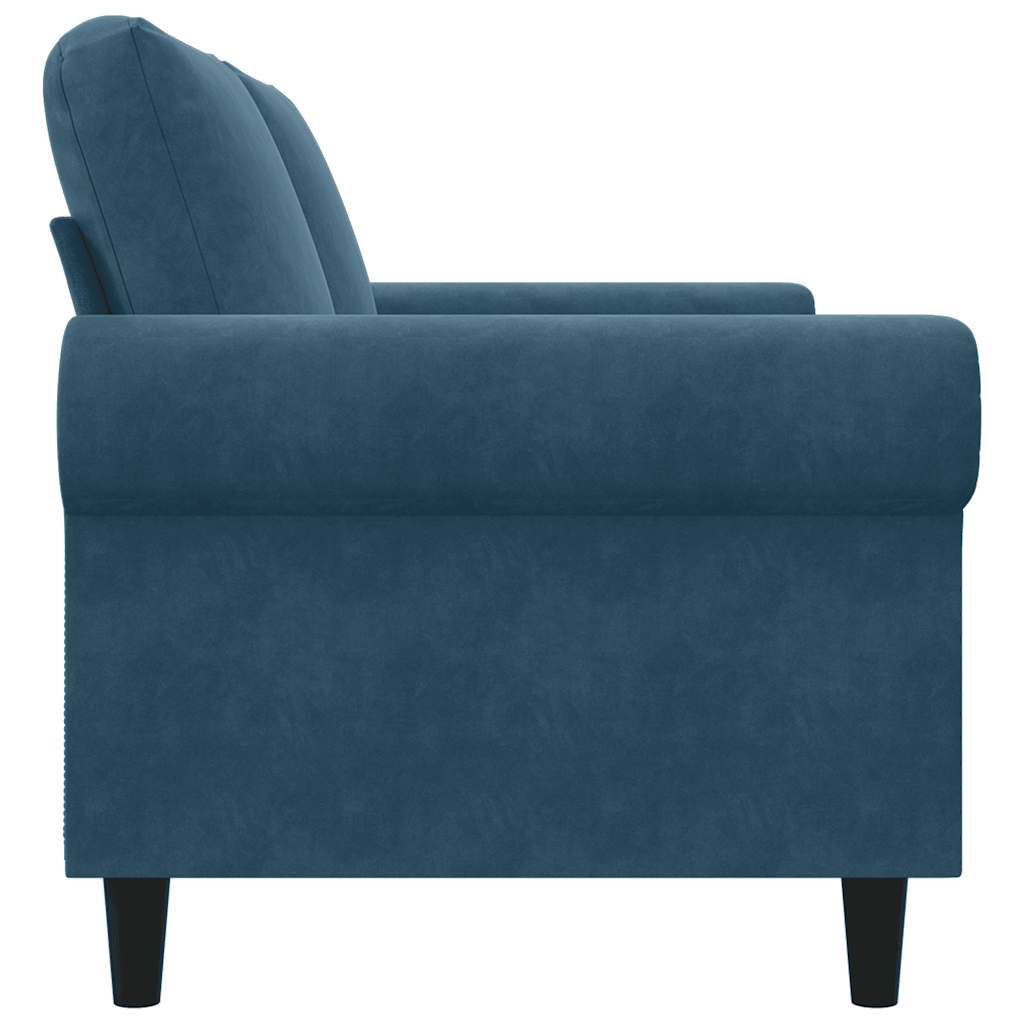 Canapé à 2 places Bleu 140 cm Velours - XIOS