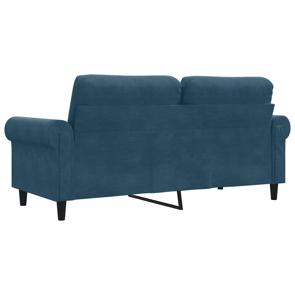 Canapé à 2 places Bleu 140 cm Velours - XIOS