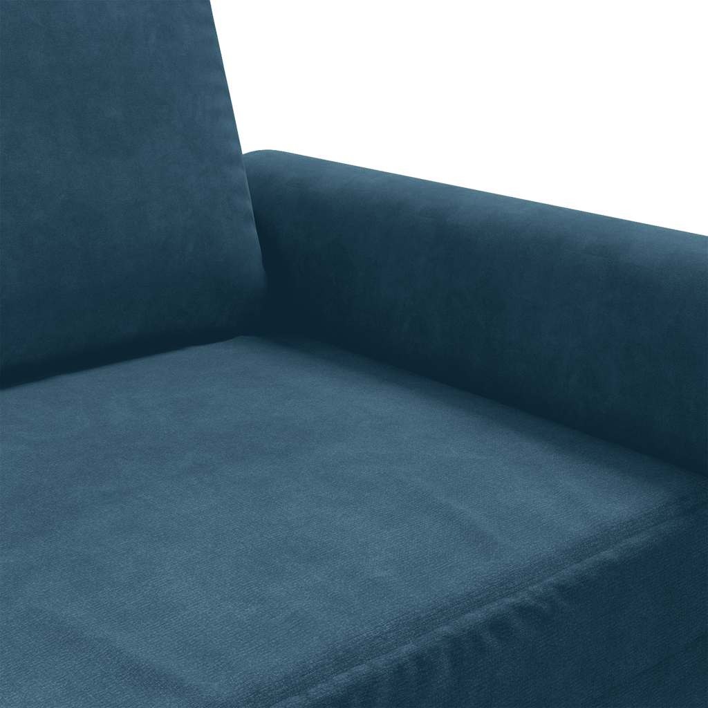 Canapé à 2 places Bleu 140 cm Velours - XIOS