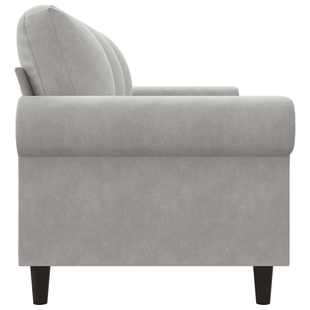 Canapé à 3 places Gris clair 180 cm Velours - XIOS