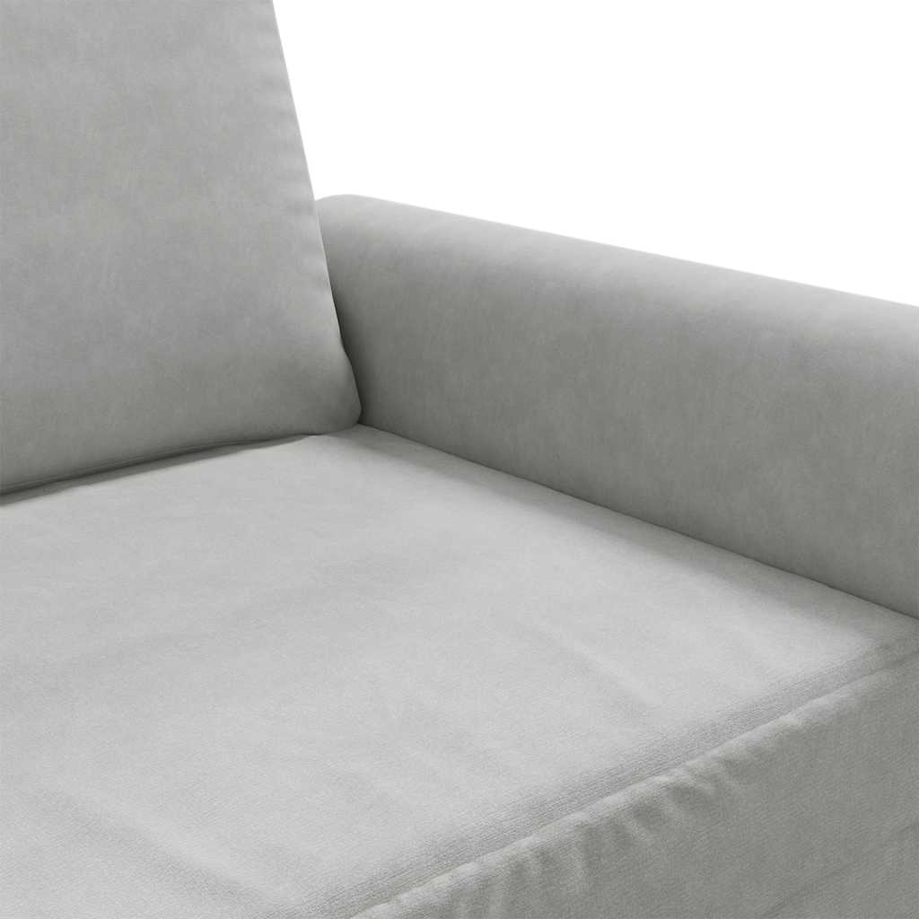 Canapé à 3 places Gris clair 180 cm Velours - XIOS