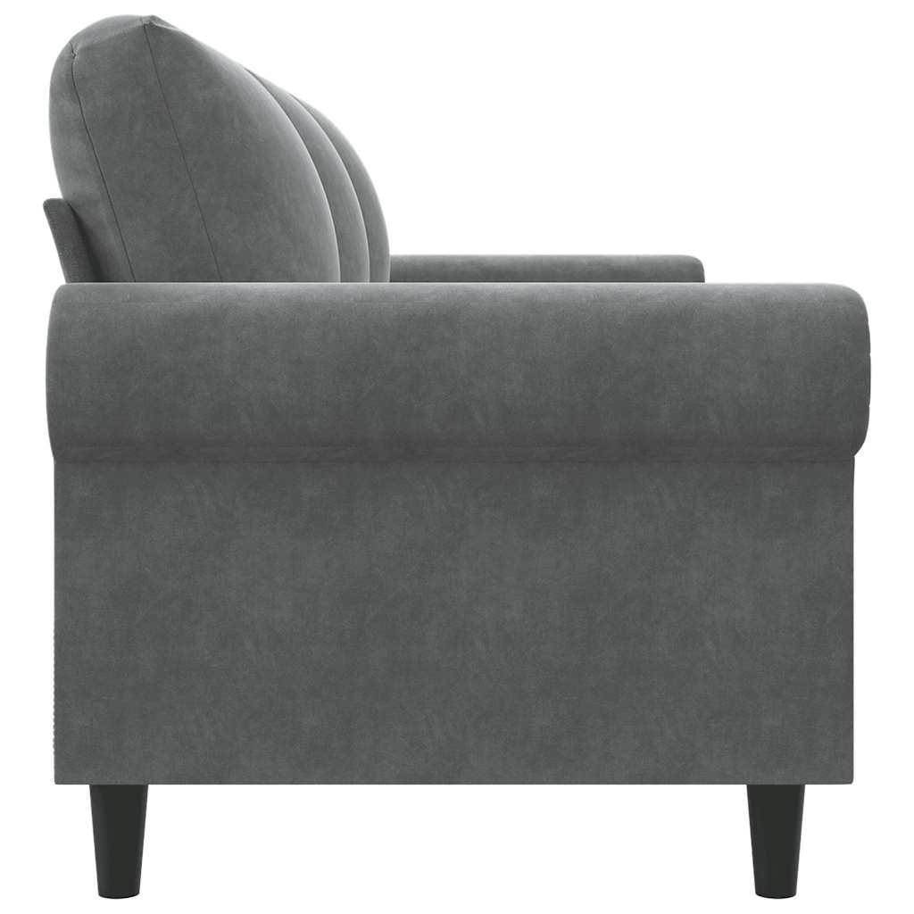 Canapé à 3 places Gris foncé 180 cm Velours - XIOS