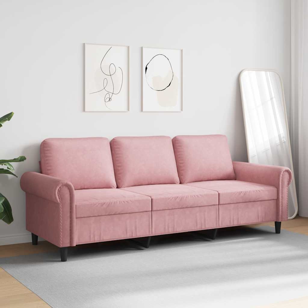 Canapé à 3 places Rose 180 cm Velours - XIOS