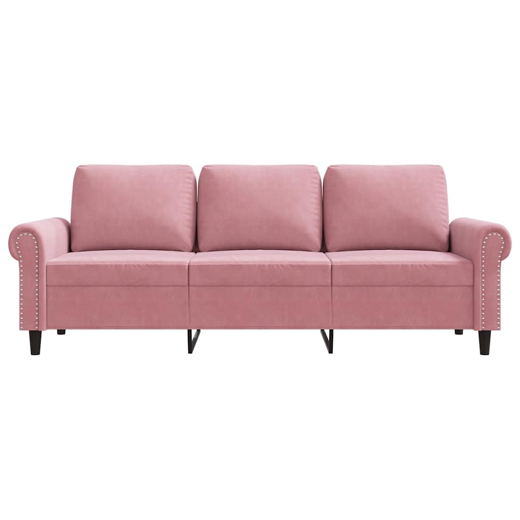 Canapé à 3 places Rose 180 cm Velours - XIOS