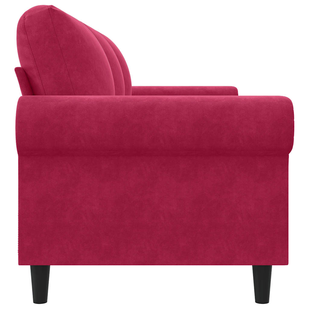 Canapé à 3 places Rouge bordeaux 180 cm Velours - XIOS