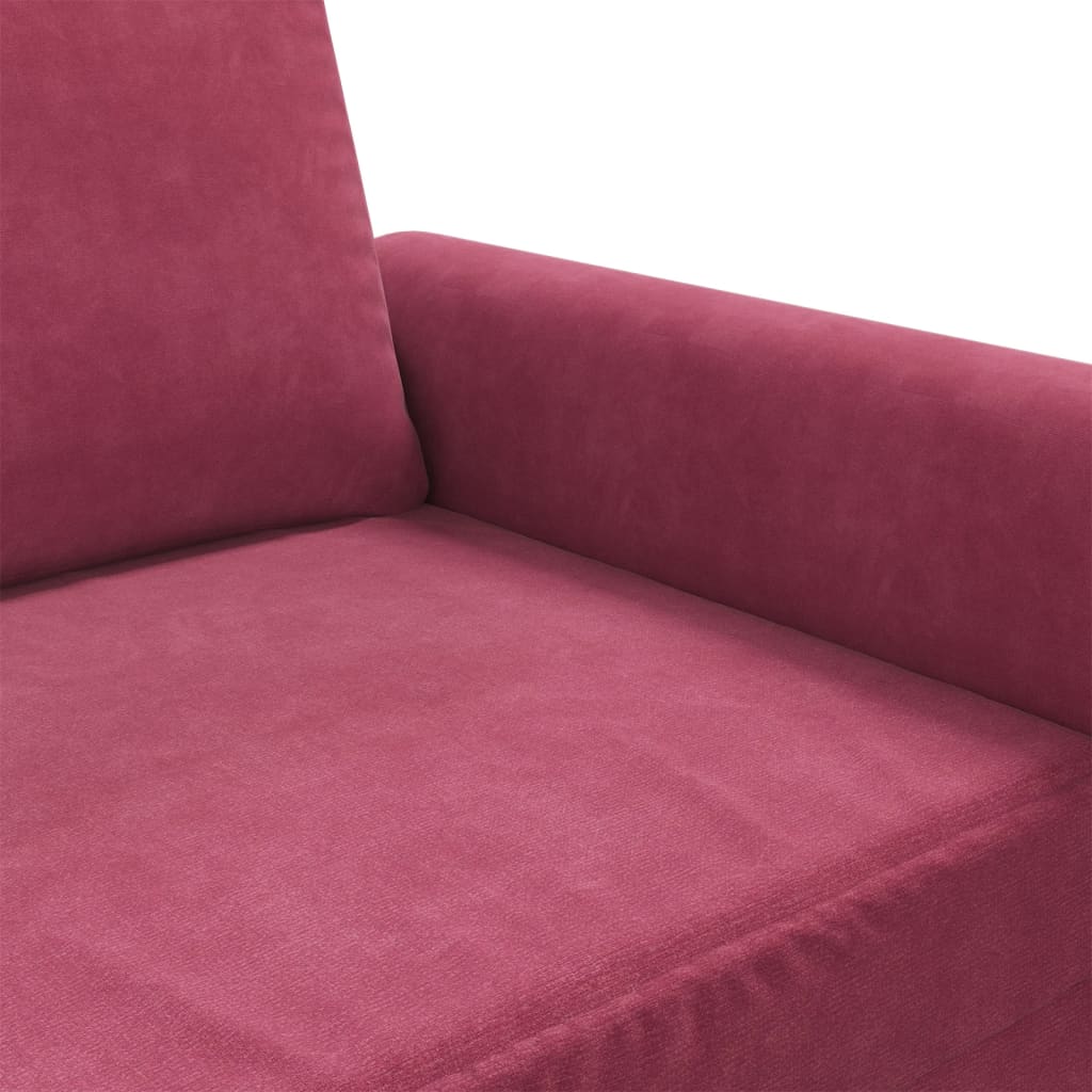Canapé à 3 places Rouge bordeaux 180 cm Velours - XIOS
