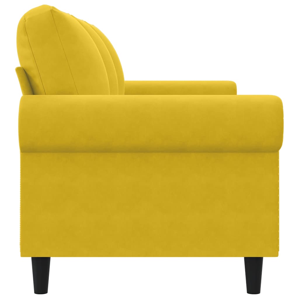 Canapé à 3 places Jaune 180 cm Velours - XIOS