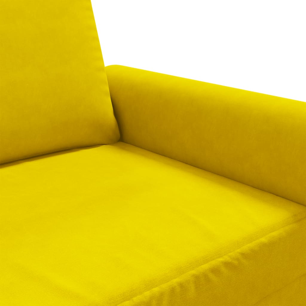 Canapé à 3 places Jaune 180 cm Velours - XIOS