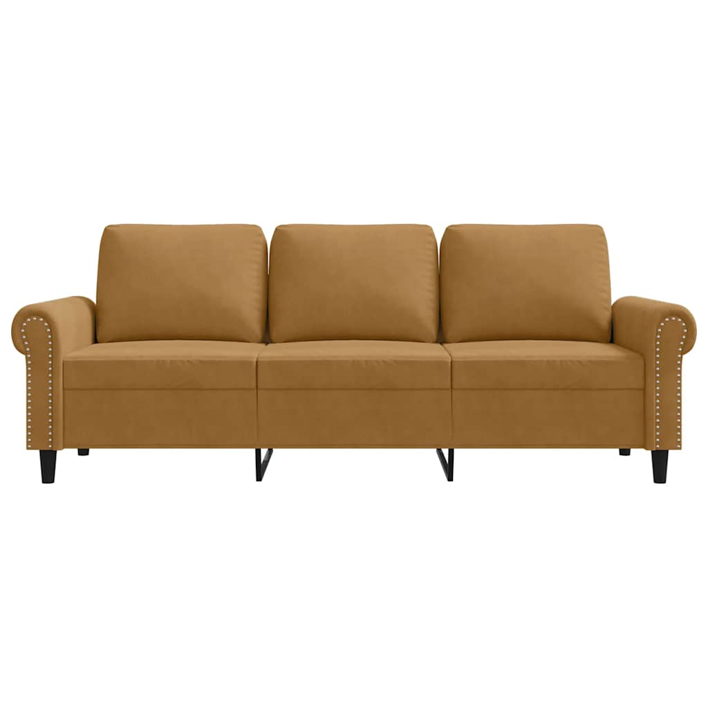 Canapé à 3 places Marron 180 cm Velours - XIOS