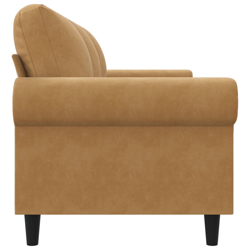 Canapé à 3 places Marron 180 cm Velours - XIOS