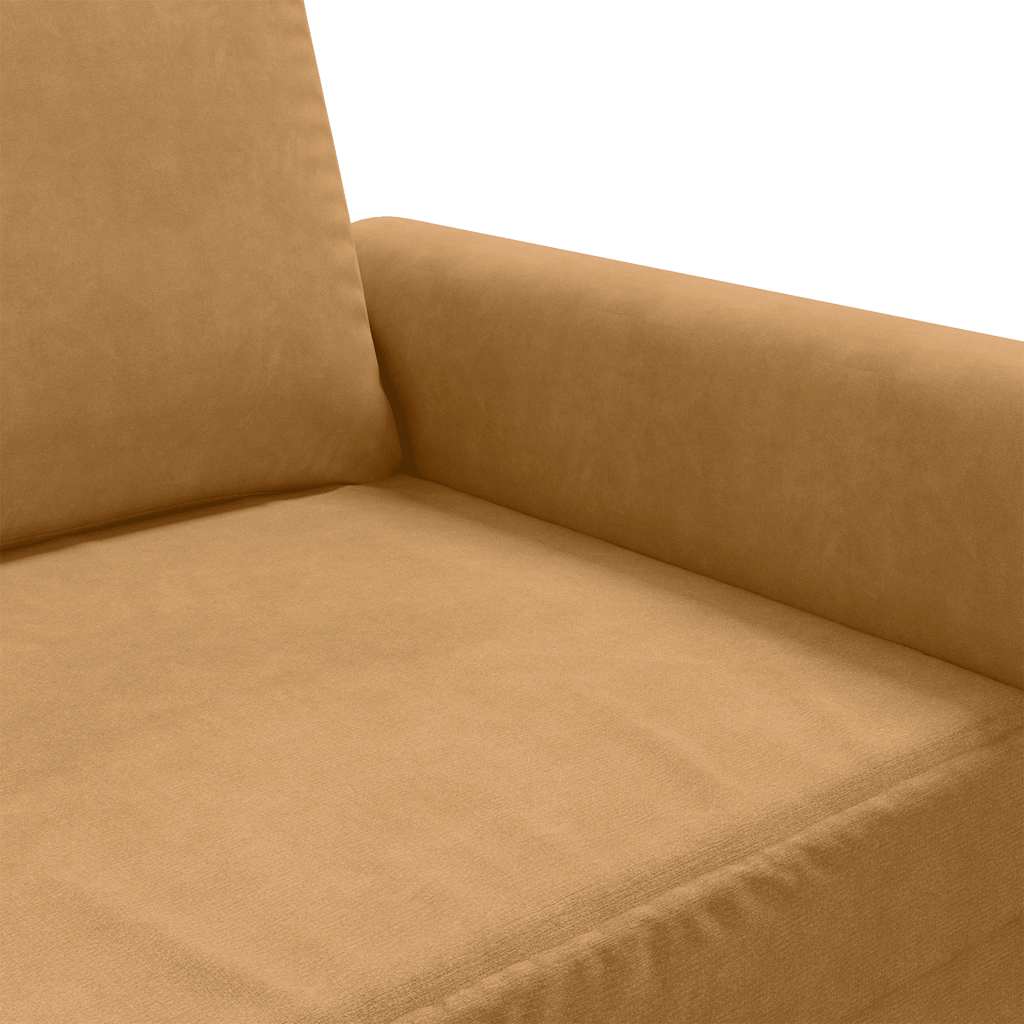 Canapé à 3 places Marron 180 cm Velours - XIOS