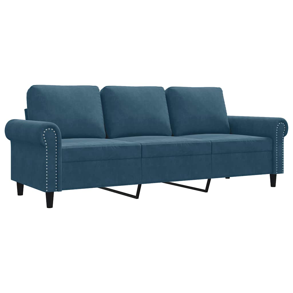 Canapé à 3 places Bleu 180 cm Velours - XIOS