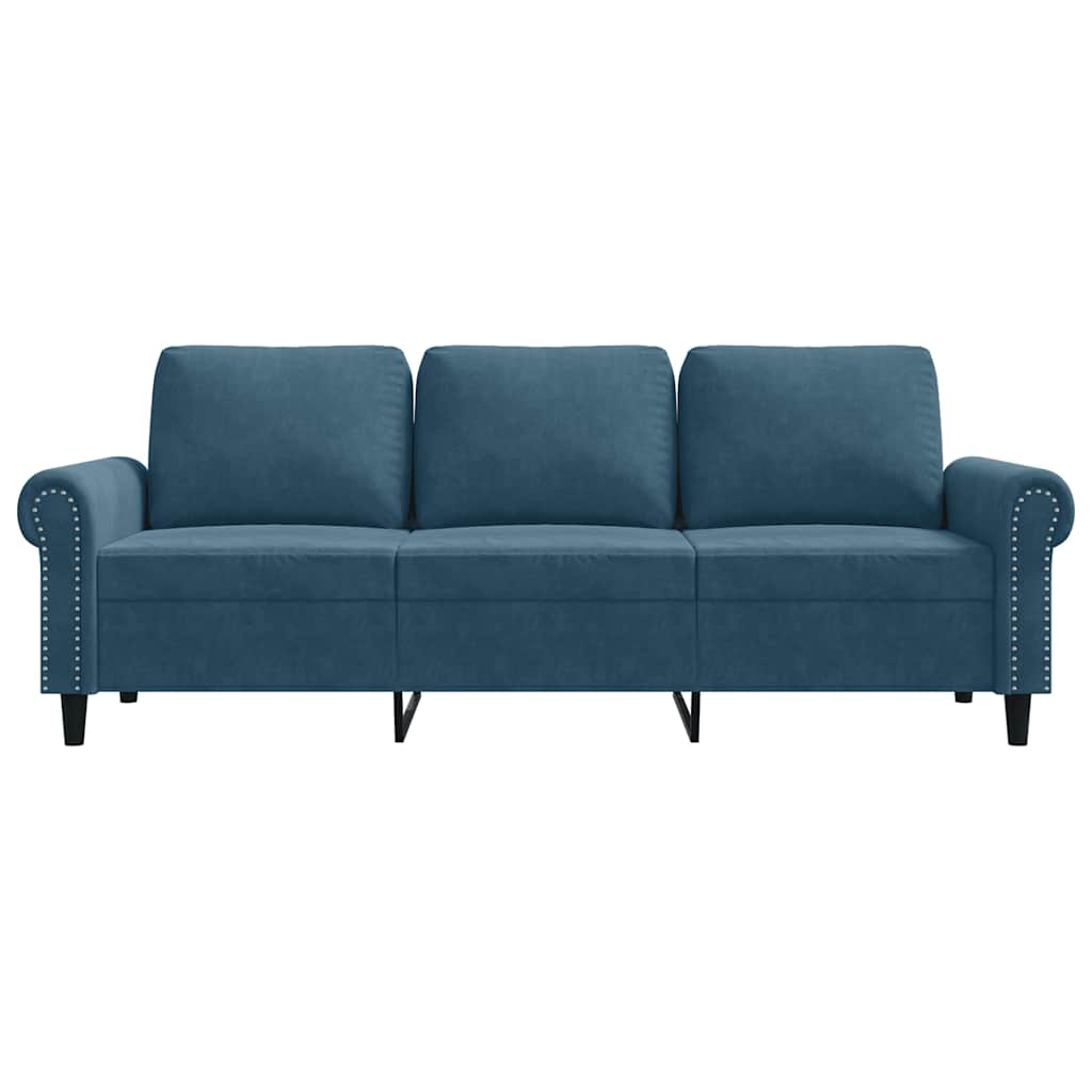 Canapé à 3 places Bleu 180 cm Velours - XIOS
