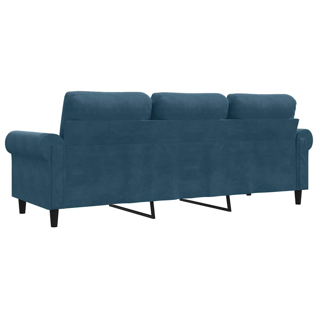 Canapé à 3 places Bleu 180 cm Velours - XIOS