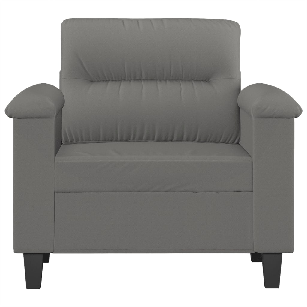 Fauteuil gris foncé 60 cm tissu microfibre - XIOS