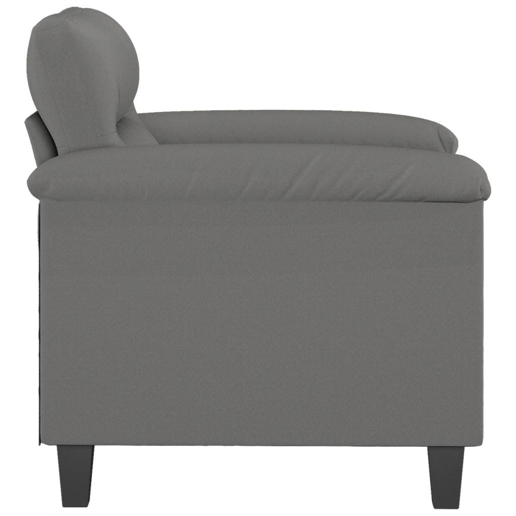 Fauteuil gris foncé 60 cm tissu microfibre - XIOS