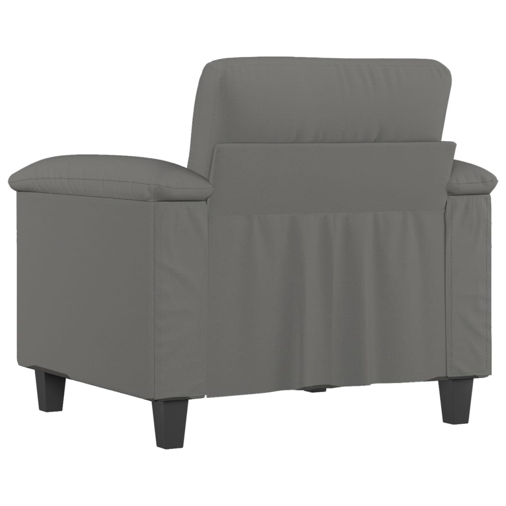 Fauteuil gris foncé 60 cm tissu microfibre - XIOS