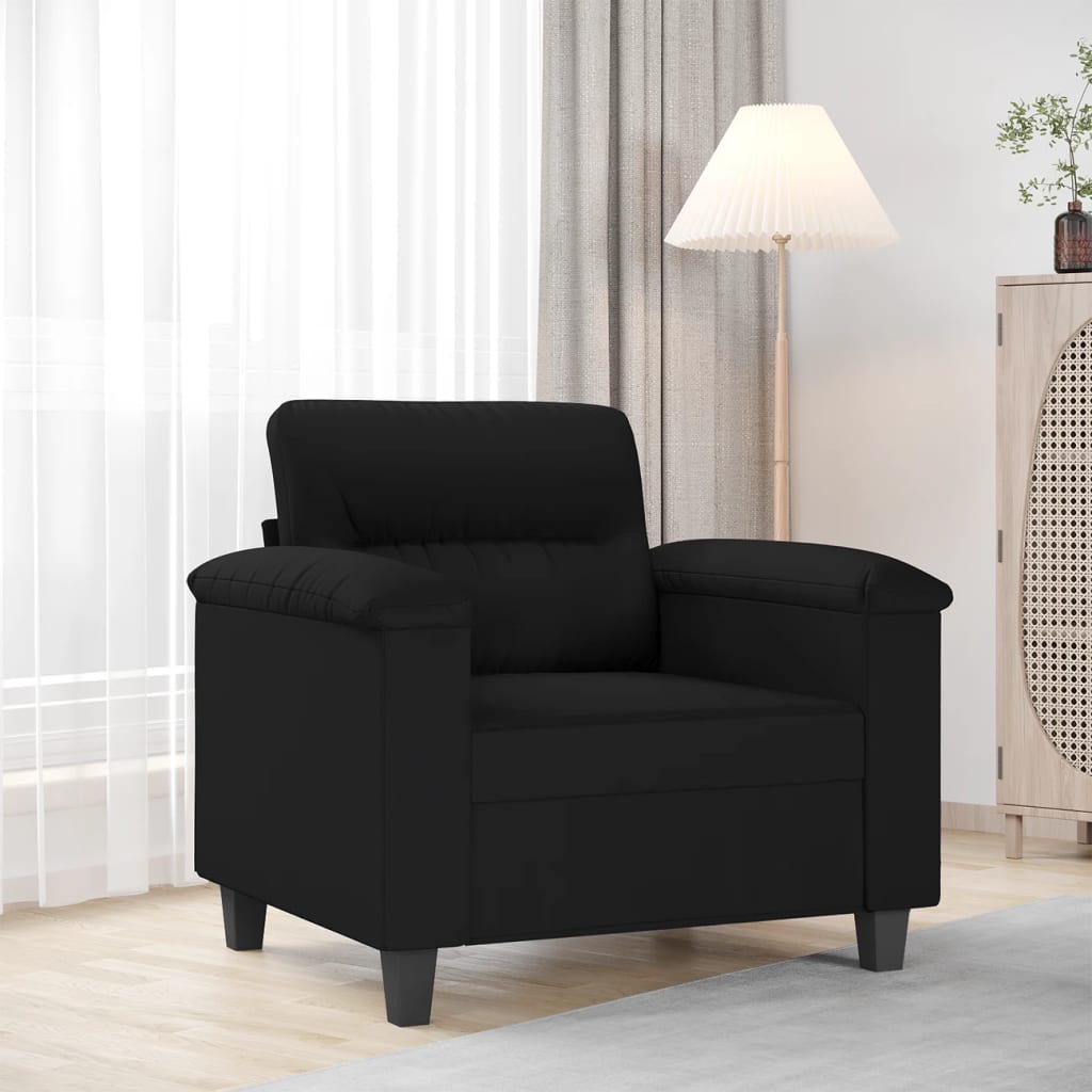 Chaise de canapé noir 60 cm tissu microfibre - XIOS