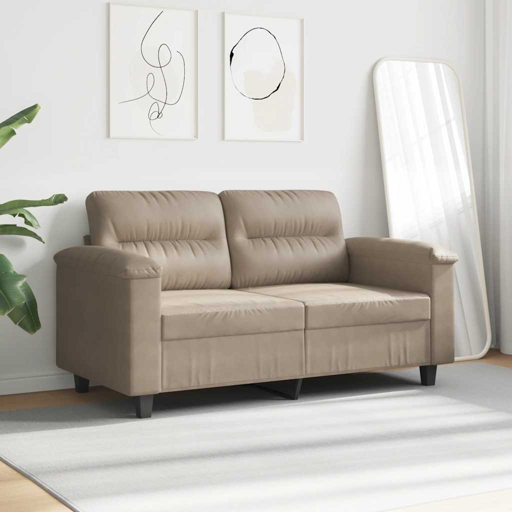 Canapé à 2 places Taupe 120 cm Tissu microfibre - XIOS
