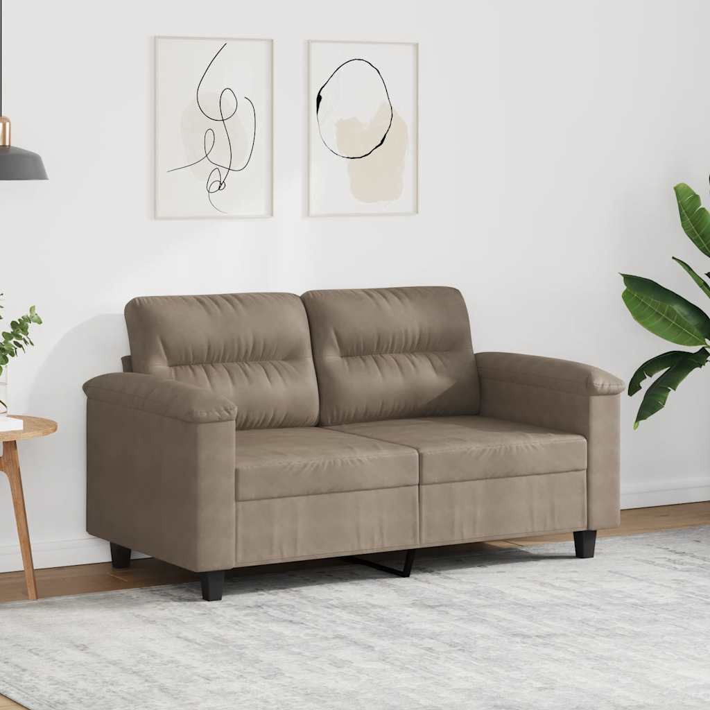 Canapé à 2 places Taupe 120 cm Tissu microfibre - XIOS