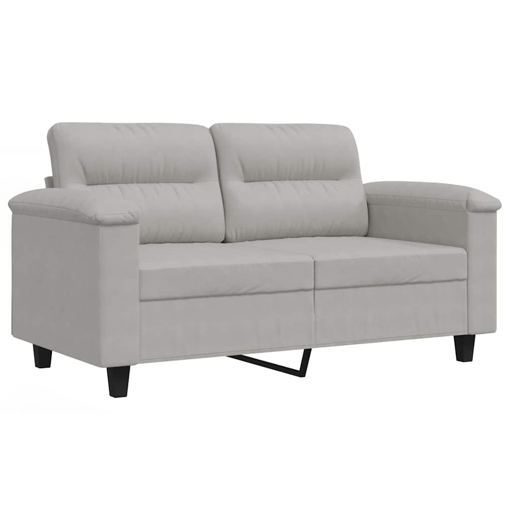 Canapé à 2 places Gris clair 120 cm Tissu microfibre - XIOS