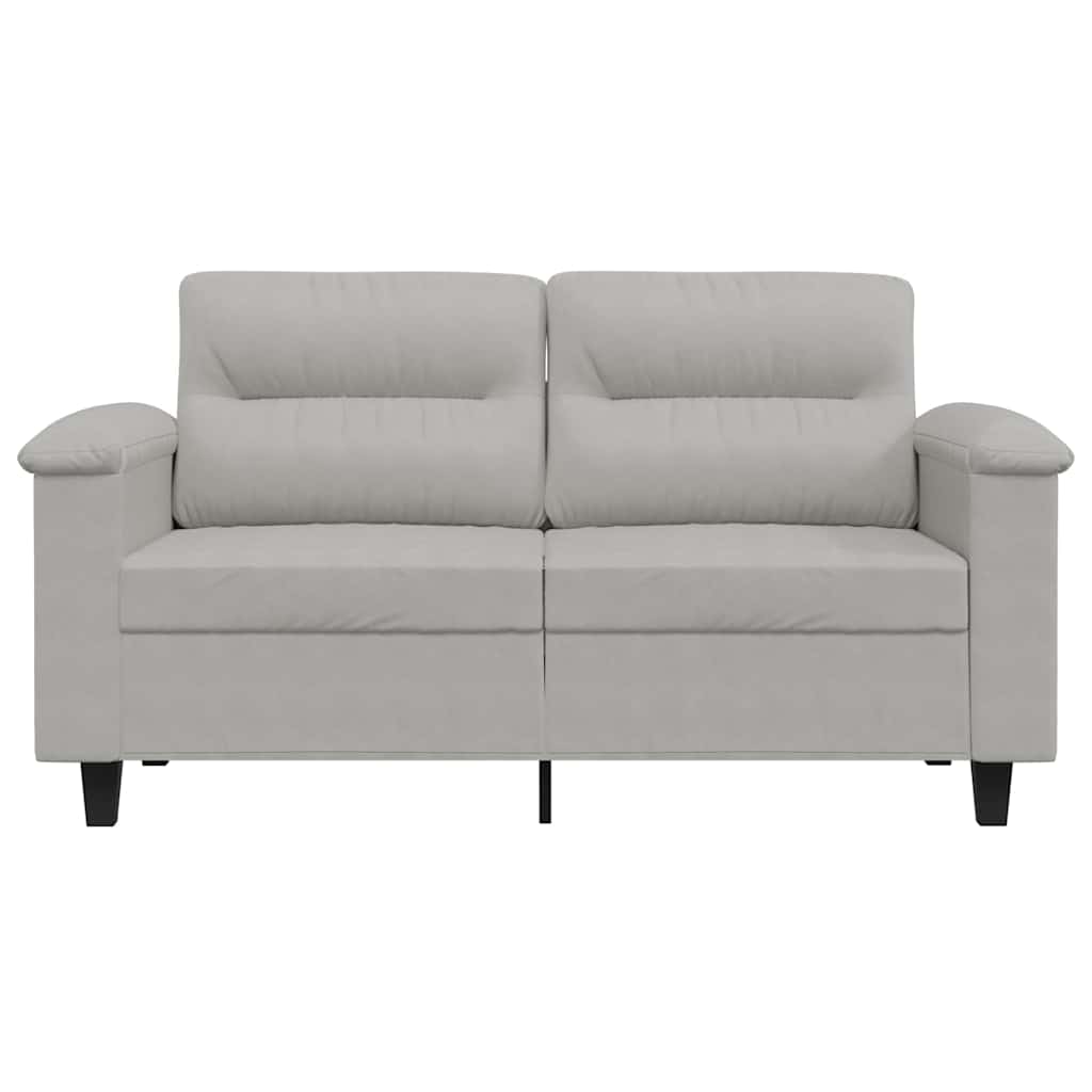 Canapé à 2 places Gris clair 120 cm Tissu microfibre - XIOS