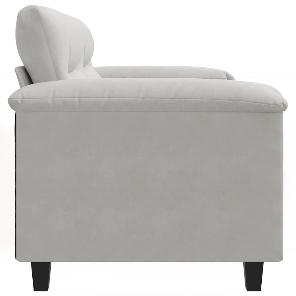 Canapé à 2 places Gris clair 120 cm Tissu microfibre - XIOS