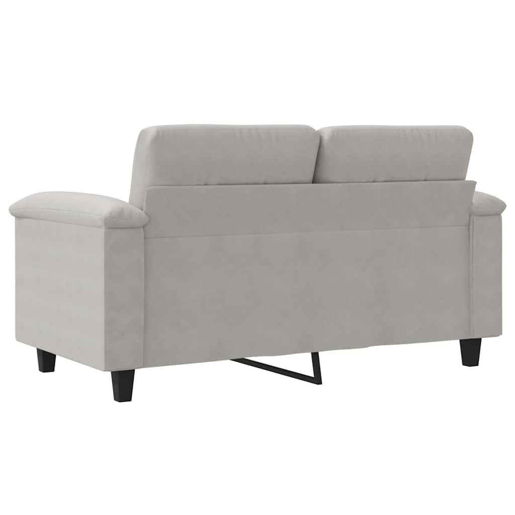 Canapé à 2 places Gris clair 120 cm Tissu microfibre - XIOS