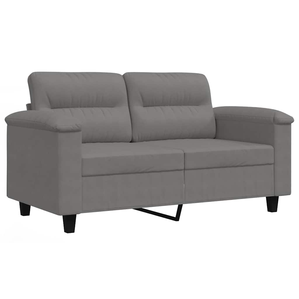 Canapé à 2 places Gris foncé 120 cm Tissu microfibre - XIOS