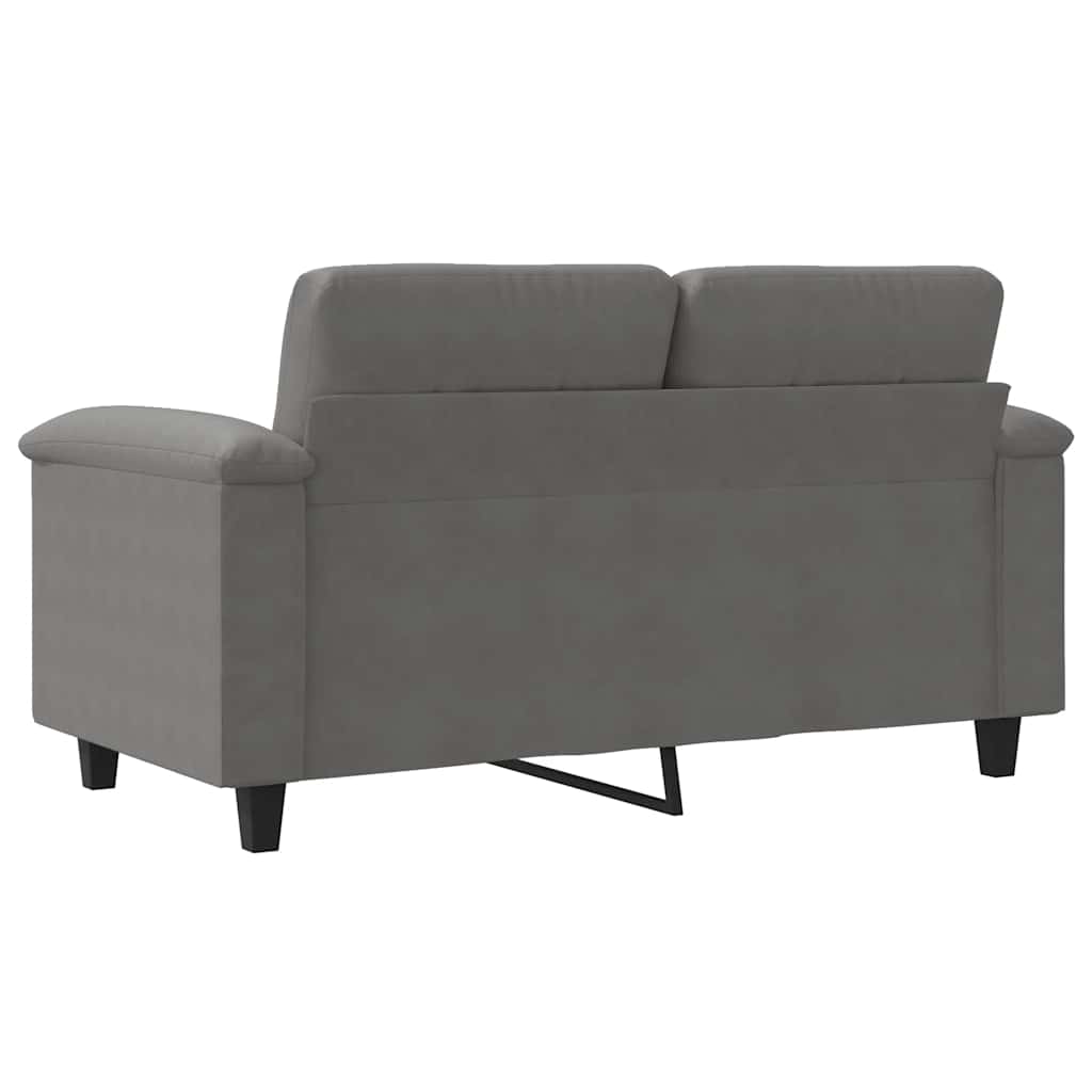 Canapé à 2 places Gris foncé 120 cm Tissu microfibre - XIOS