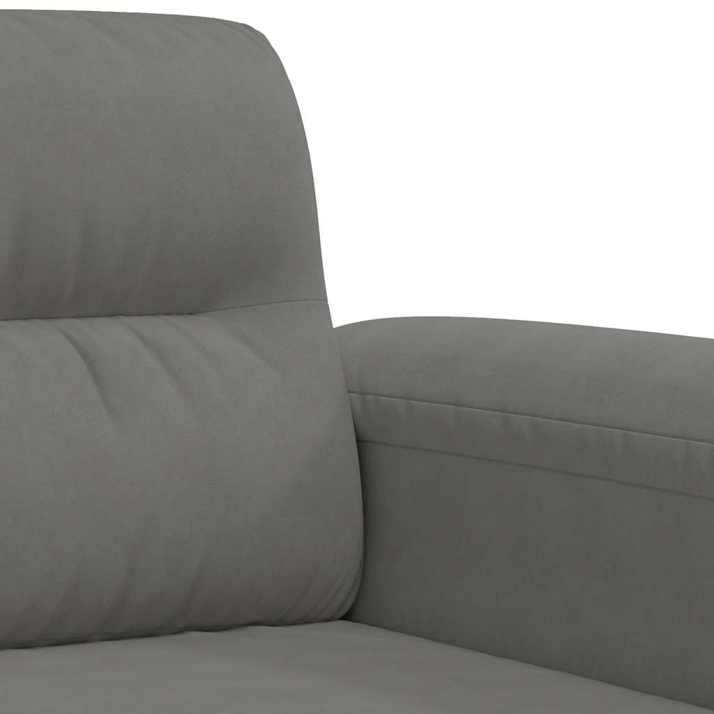 Canapé à 2 places Gris foncé 120 cm Tissu microfibre - XIOS