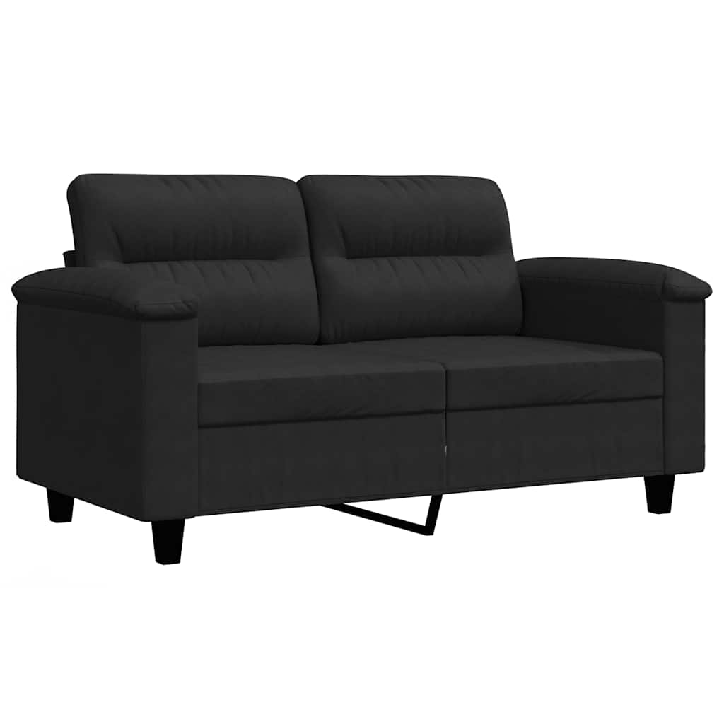 Canapé à 2 places Noir 120 cm Tissu microfibre - XIOS