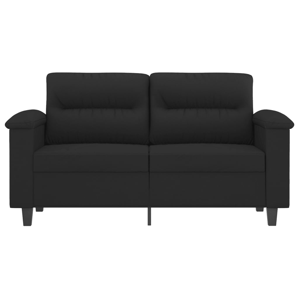 Canapé à 2 places Noir 120 cm Tissu microfibre - XIOS