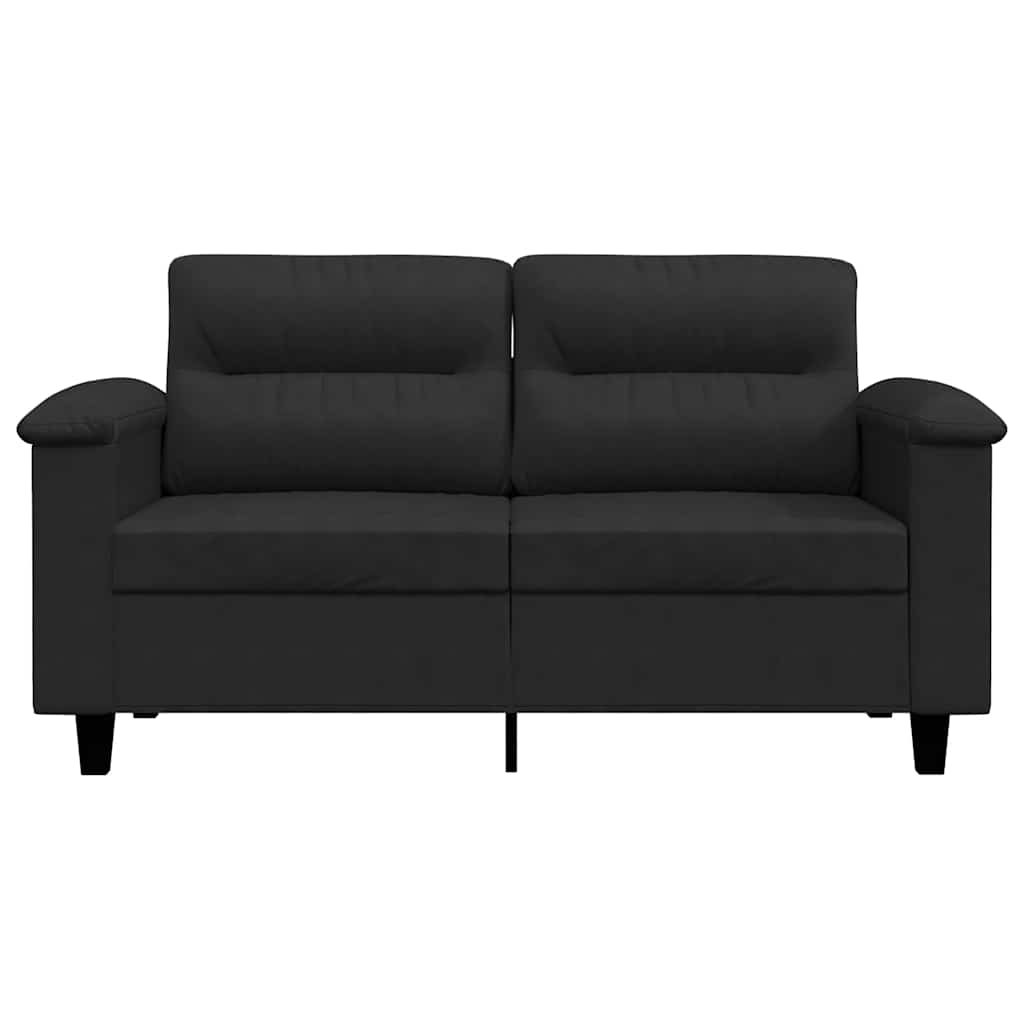 Canapé à 2 places Noir 120 cm Tissu microfibre - XIOS