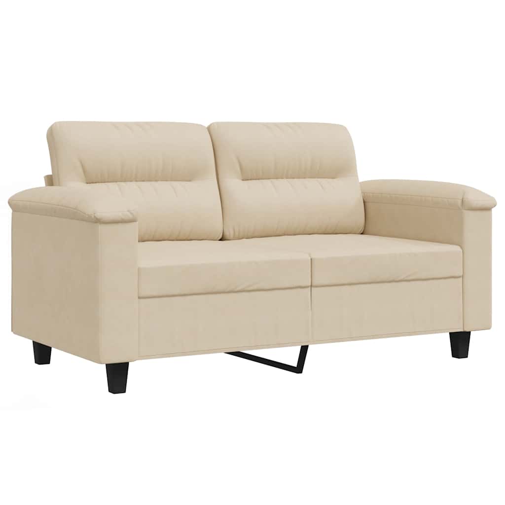 Canapé à 2 places Crème 120 cm Tissu microfibre - XIOS