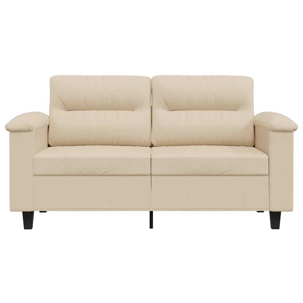 Canapé à 2 places Crème 120 cm Tissu microfibre - XIOS