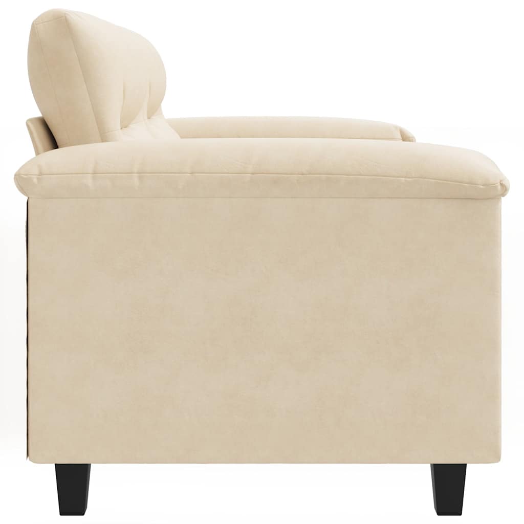 Canapé à 2 places Crème 120 cm Tissu microfibre - XIOS