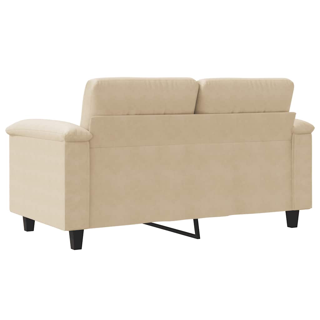 Canapé à 2 places Crème 120 cm Tissu microfibre - XIOS