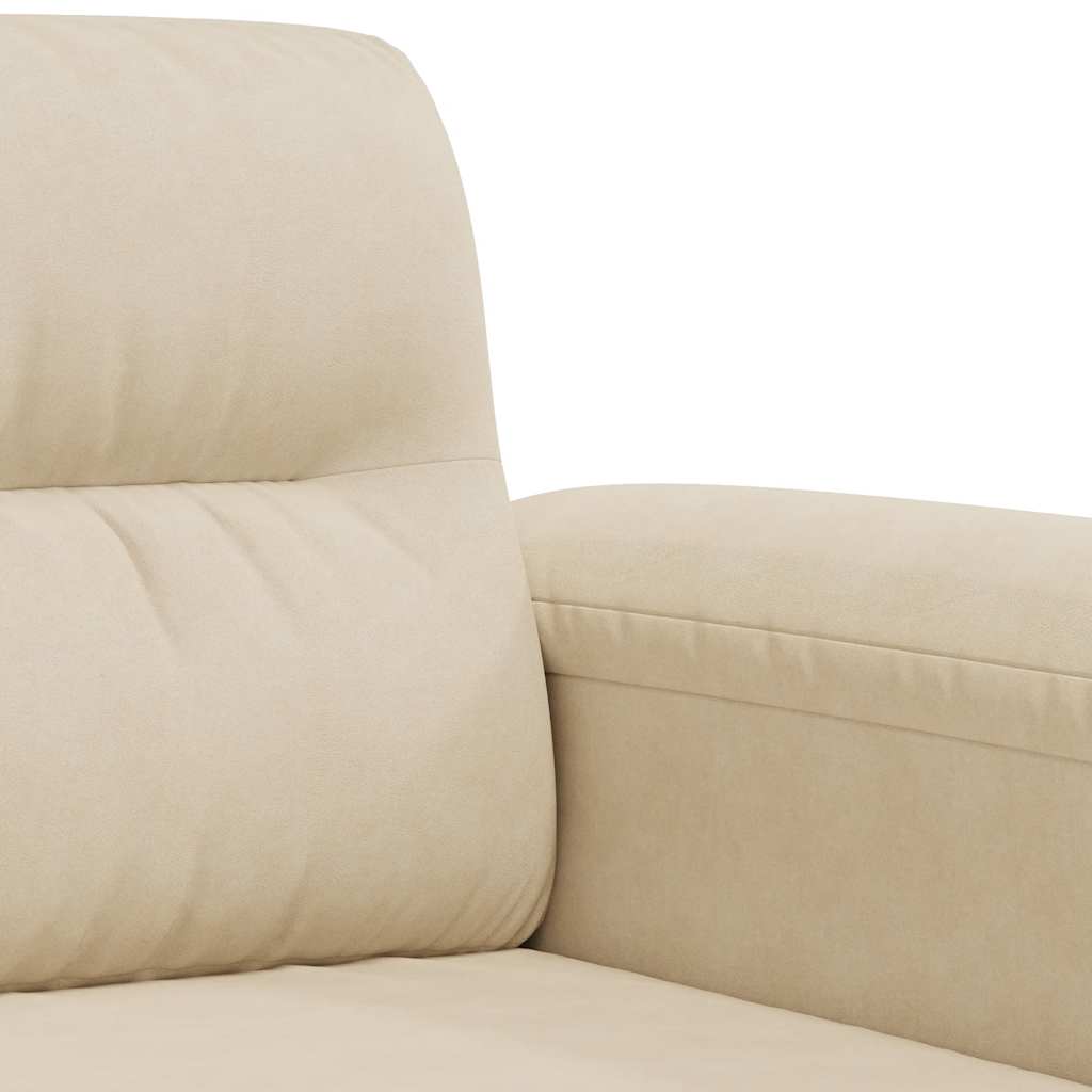 Canapé à 2 places Crème 120 cm Tissu microfibre - XIOS