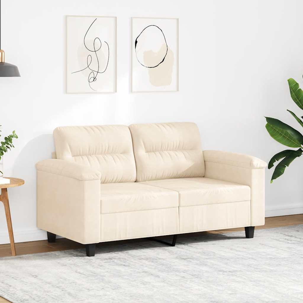 Canapé à 2 places Beige 120 cm Tissu microfibre - XIOS
