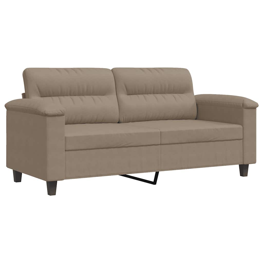 Canapé à 2 places Taupe 140 cm Tissu microfibre - XIOS