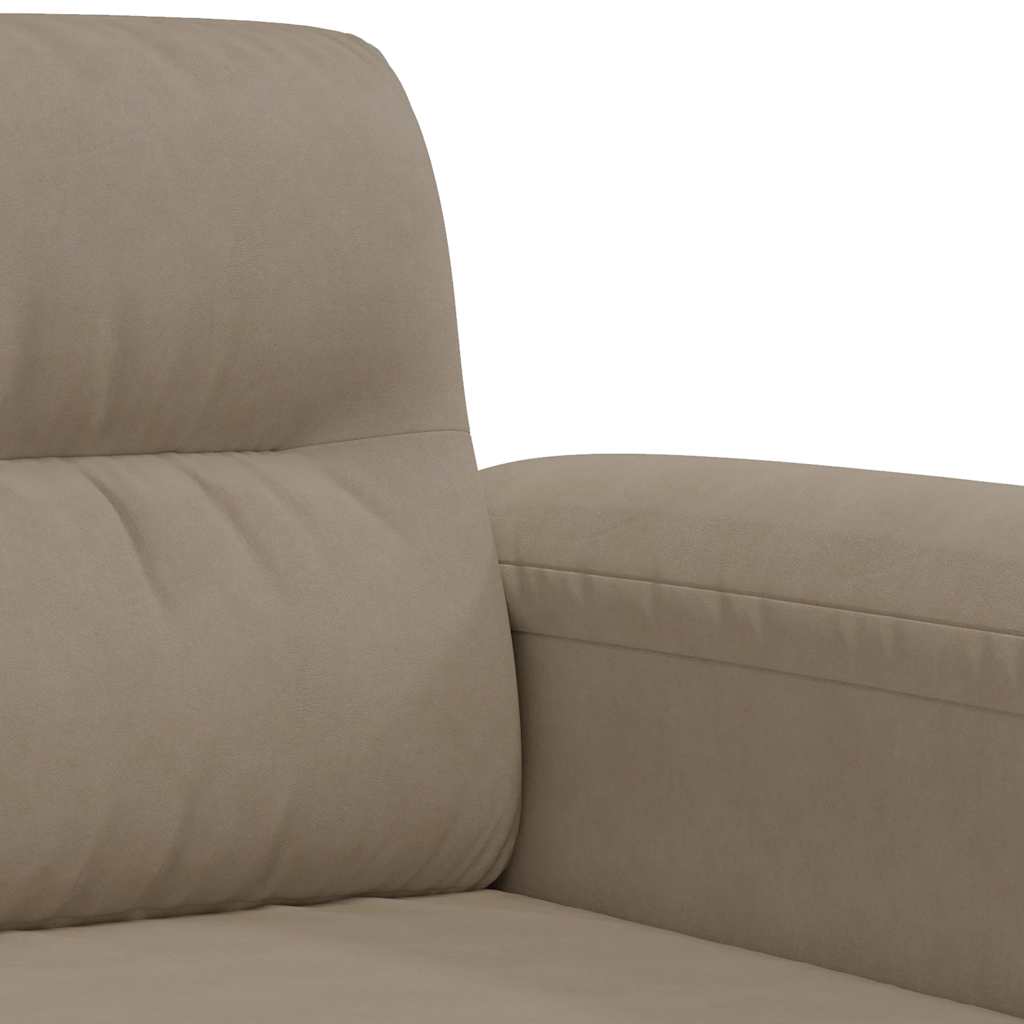 Canapé à 2 places Taupe 140 cm Tissu microfibre - XIOS