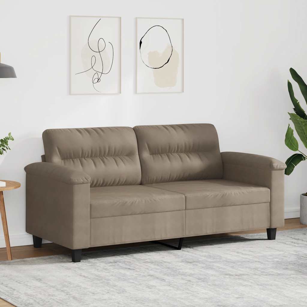 Canapé à 2 places Taupe 140 cm Tissu microfibre - XIOS
