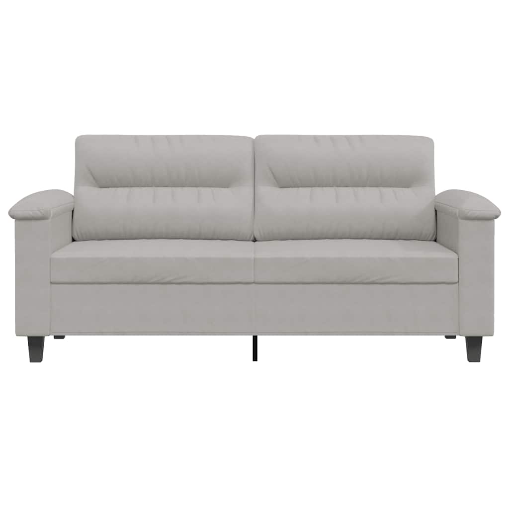 Canapé à 2 places Gris clair 140 cm Tissu microfibre - XIOS