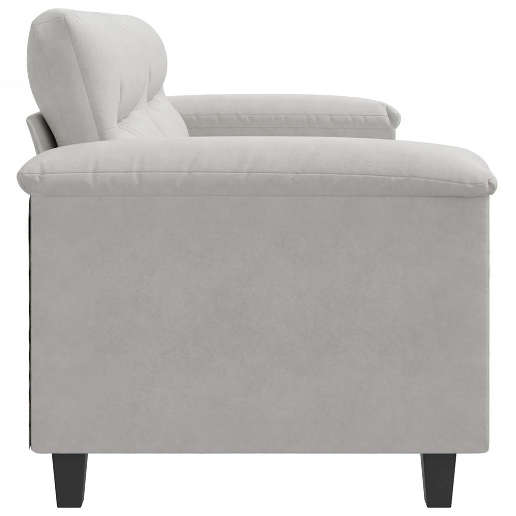 Canapé à 2 places Gris clair 140 cm Tissu microfibre - XIOS