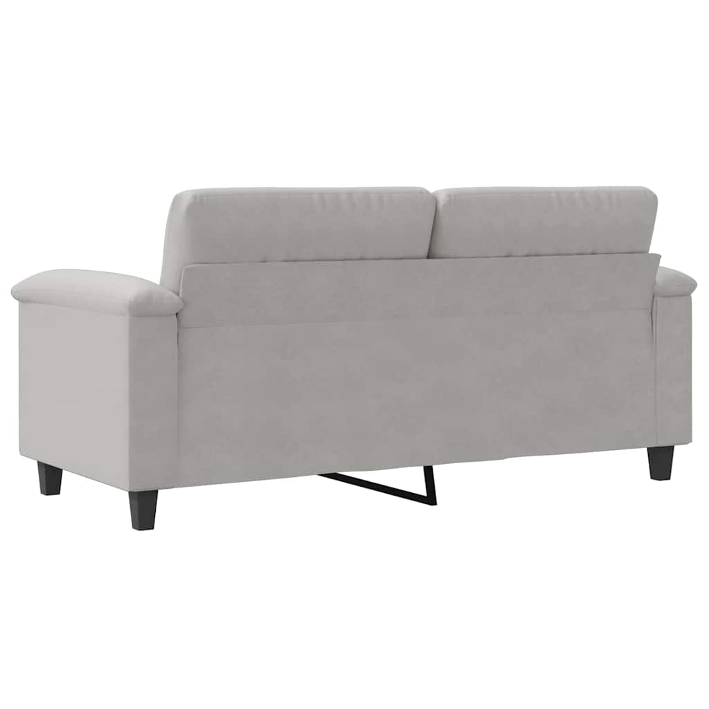 Canapé à 2 places Gris clair 140 cm Tissu microfibre - XIOS
