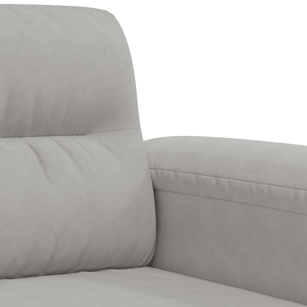 Canapé à 2 places Gris clair 140 cm Tissu microfibre - XIOS